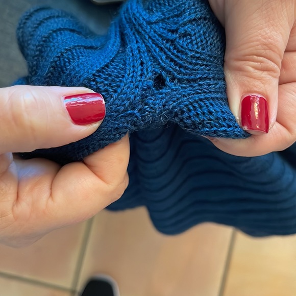 ELM by Matthildur NWT deep teal drop shoulder hi-lo mock neck. - Picture 12 of 12